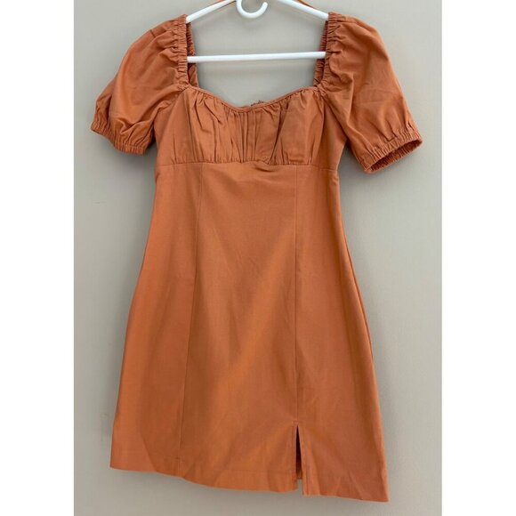 ASTR The Label NWT Wendy Puff Sleeve Mini Dress in Papaya Size Small REVOLVE - Picture 4 of 12